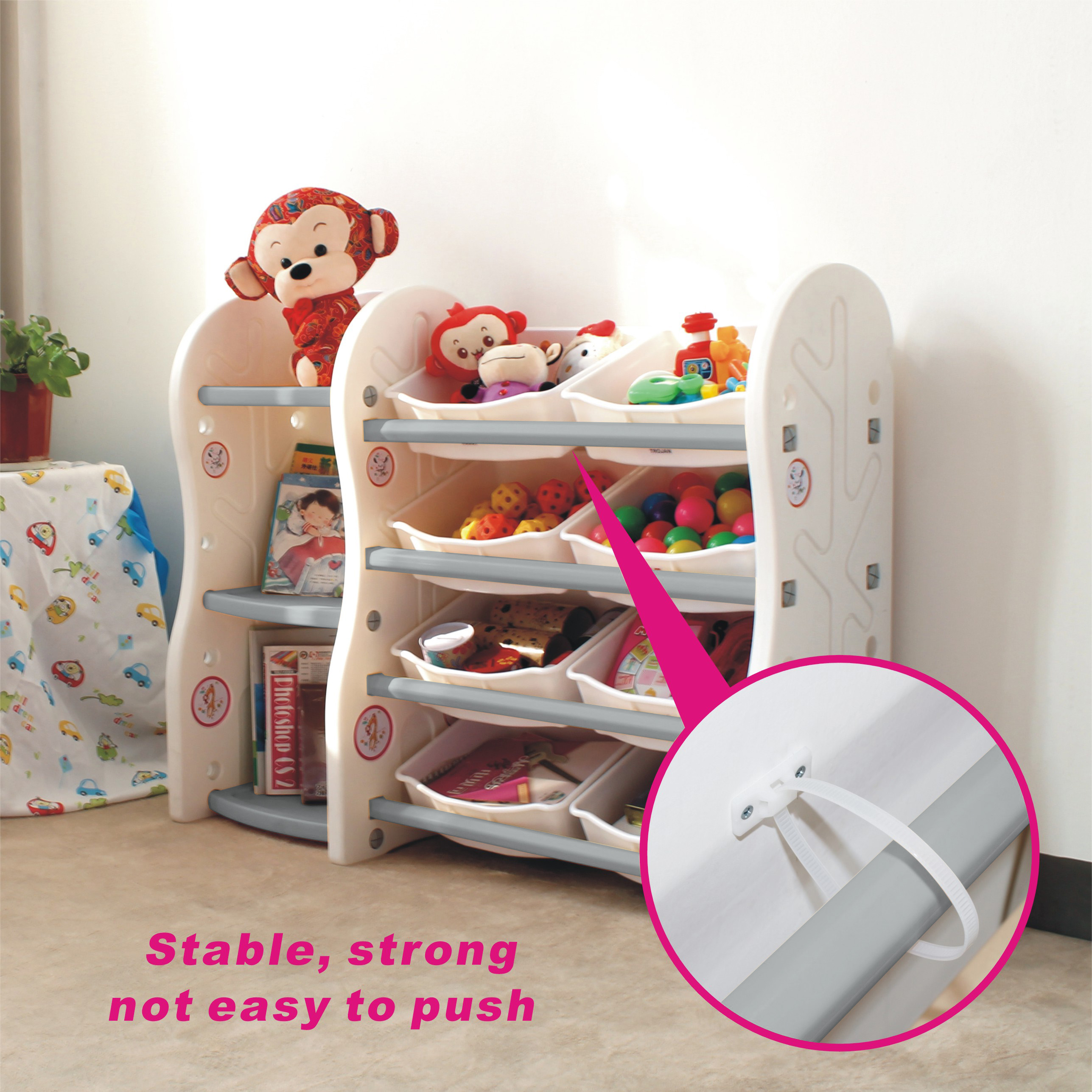 (A+B) Gupamiga Toy Storage Organizer for Kids Collection Rack of Child