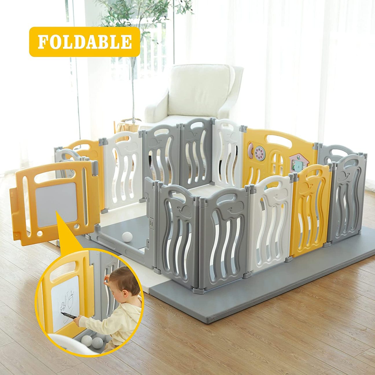 Foldable Baby playpen Baby Play Area Kids Activity Centre Safety Play