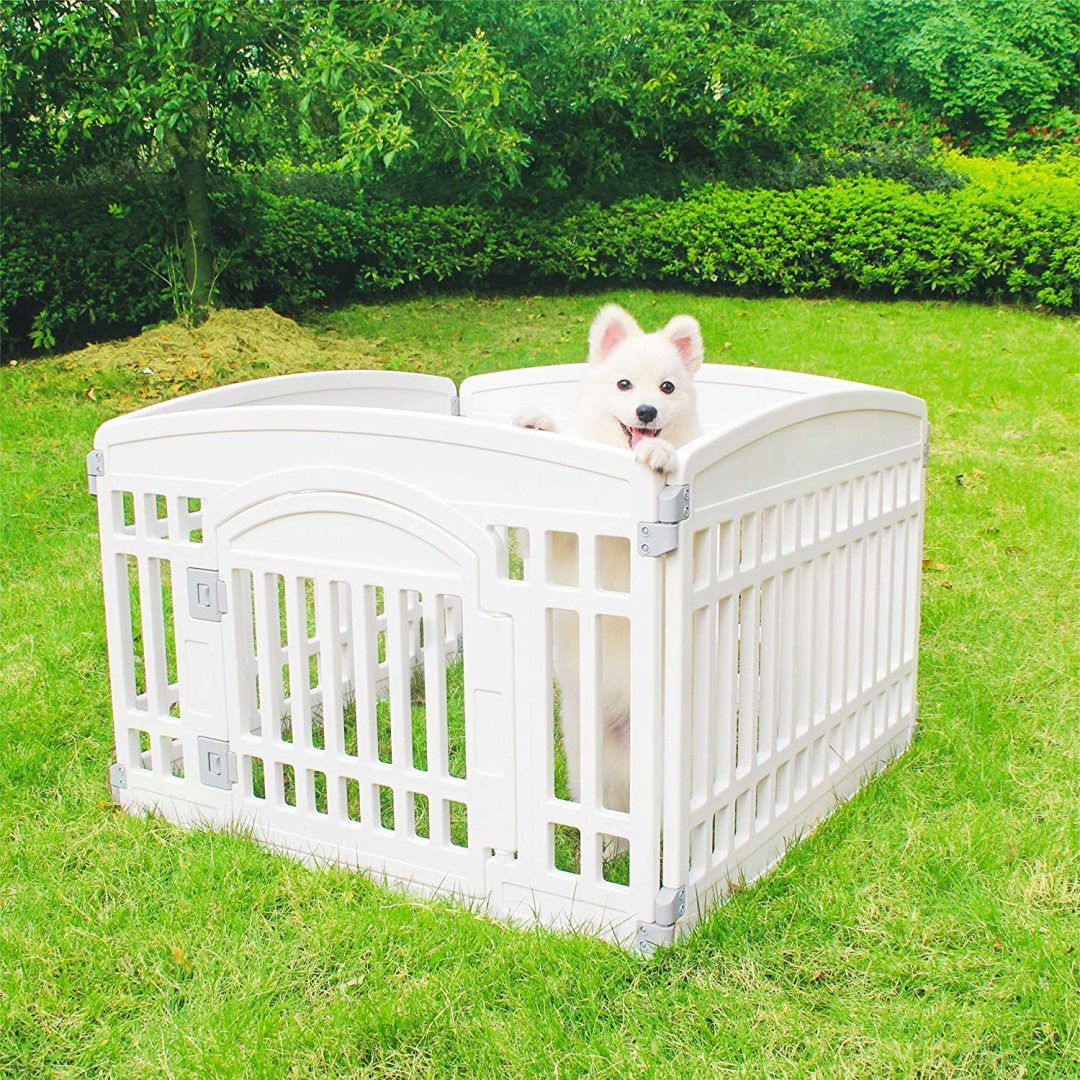 Gupamiga Pet Playpen Foldable Gate for Dogs Heavy Plastic Puppy Exerci