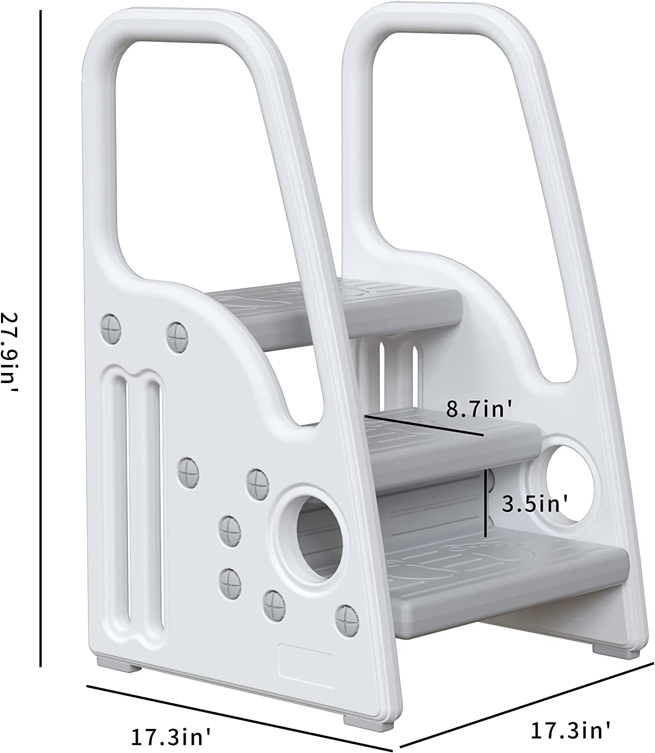 Gupamiga Toddler Step Stool for Kids，Toddler Step Ladder for Step Stool for Bathroom, Kitchen and Toilet Potty Training Learning Helper with Handles (Three Floors)