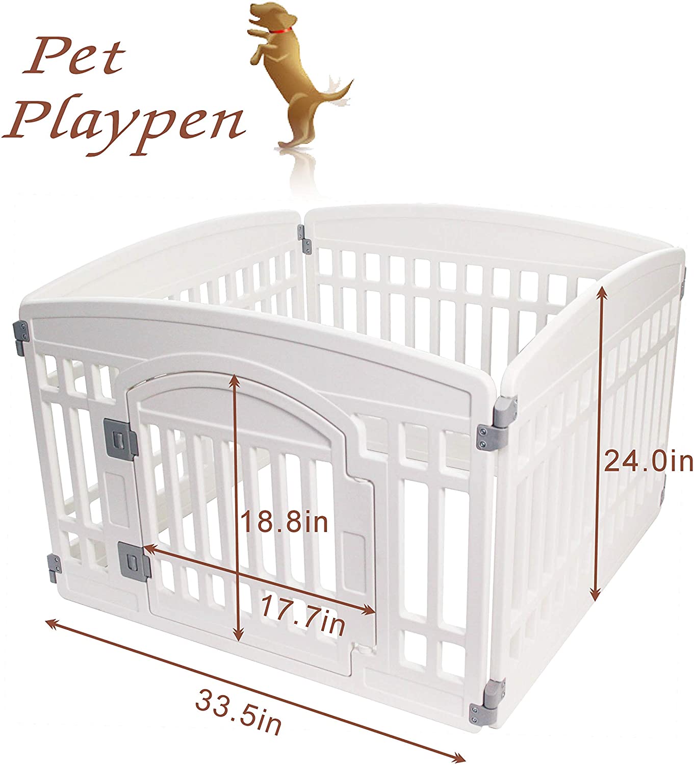 Gupamiga Pet Playpen Foldable Gate for Dogs Heavy Plastic Puppy Exerci