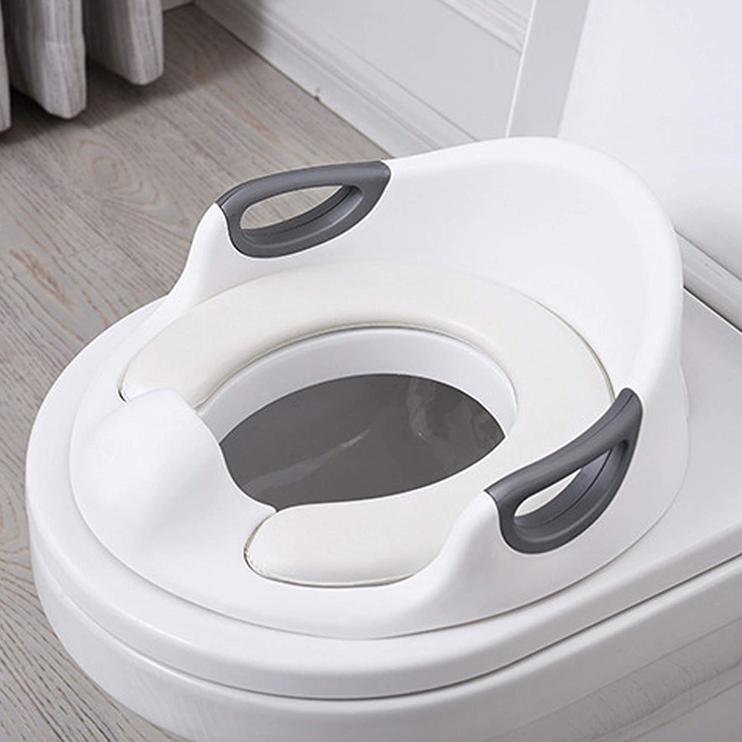 Potty Training Seat with High Splash Guard, Baby Toliet Trainer Seat for Boy&Girl with Handles, Safty Potty Chair for Kids with High Backrest 