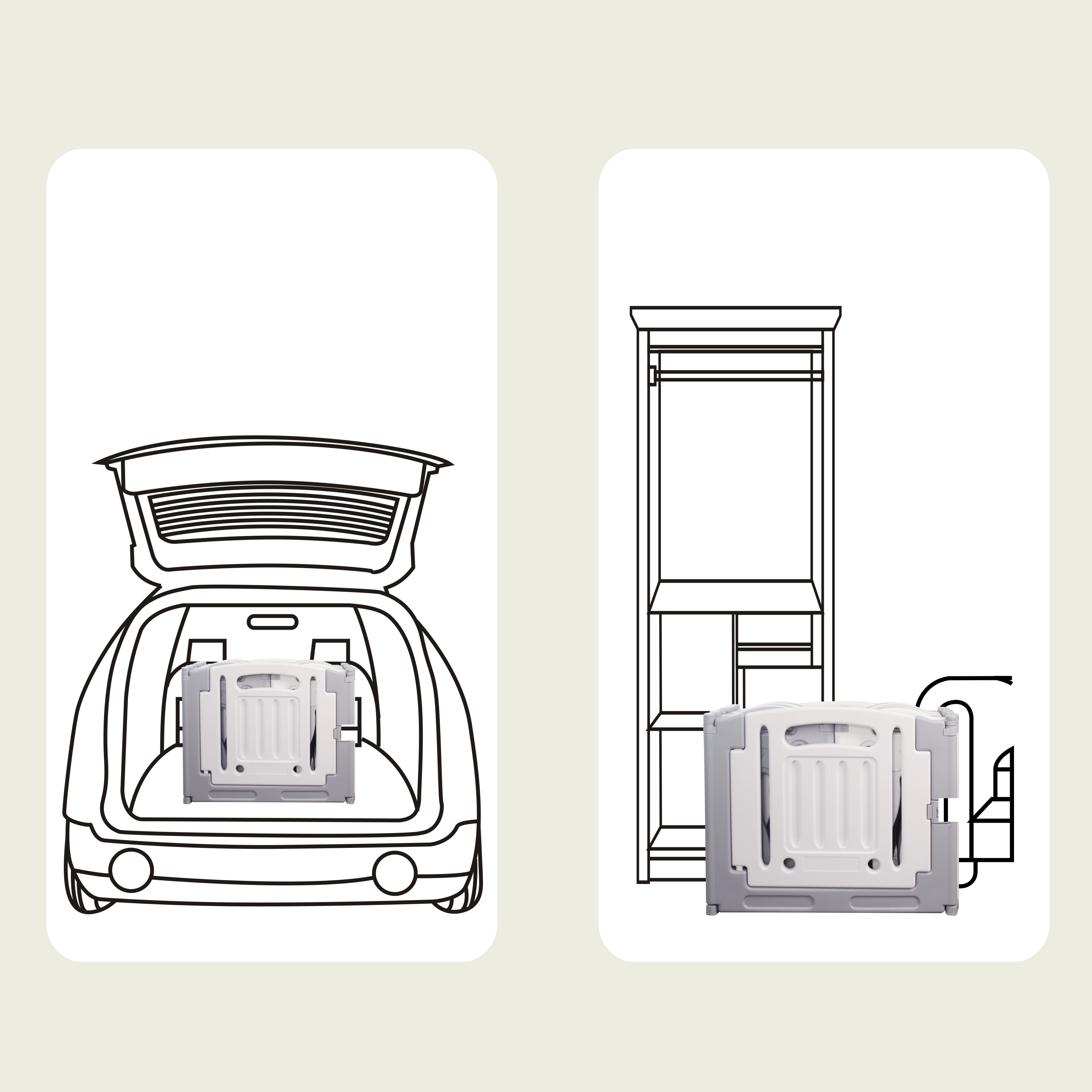 Gupamiga Foldable Baby playpen Baby Folding Play Pen Kids Activity Centre Safety Play Yard Home Indoor Outdoor New Pen with Drawing Board (White)