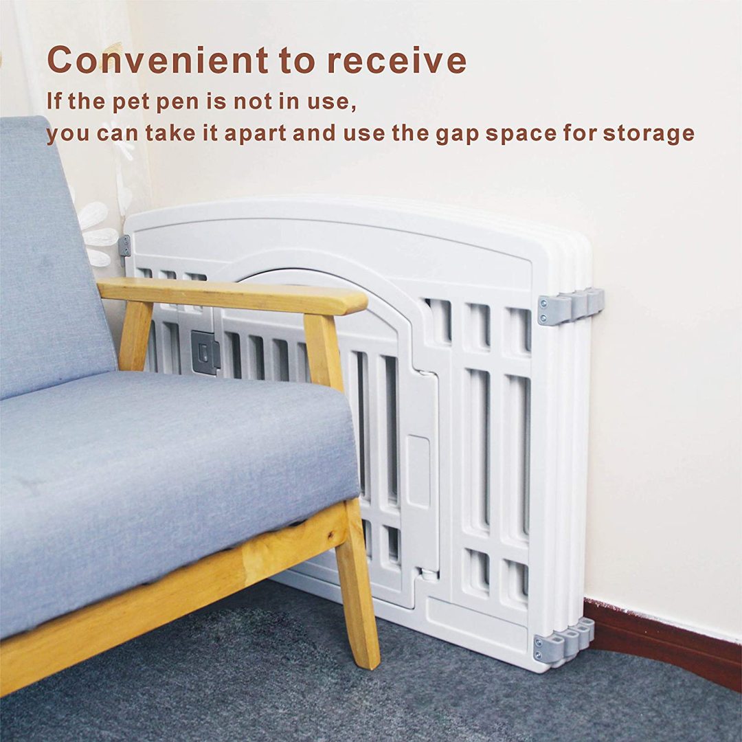 Gupamiga Pet Playpen Foldable Gate for Dogs Heavy Plastic Puppy Exerci