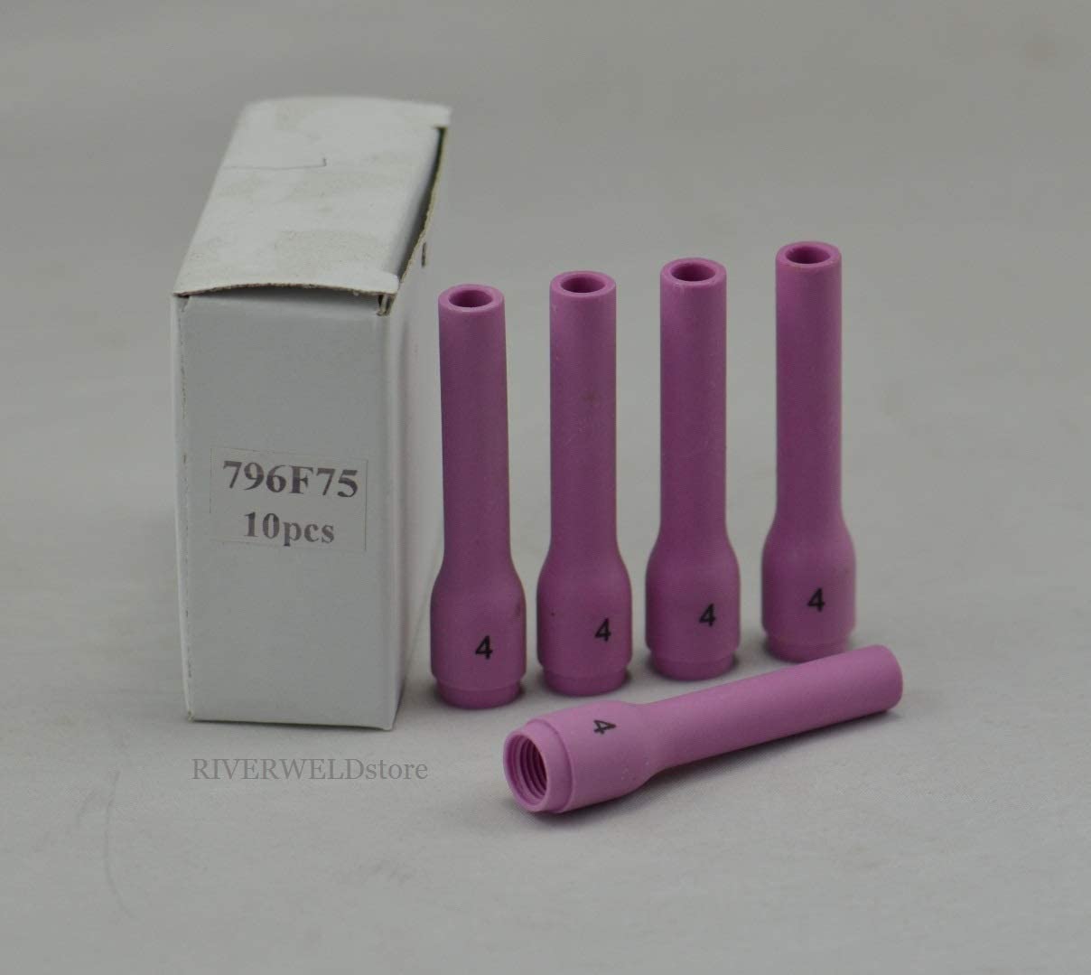 796F75 Long TIG Alumina Nozzles ceramics Cups 1/4" x D6.5 x 63mm Fit DB SR WP 9 20 25 TIG Welding Torch 5pk