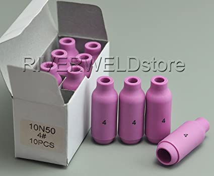 10PK TIG Alumina Nozzles Shield Cup Optional 10N50 4# 10N49 5# 10N48 6# 10N47 7# 10N46 8# Fit DB PTA SR WP 17 18 26 TIG Welding Torch Accessories (10N50 4# 10PK)
