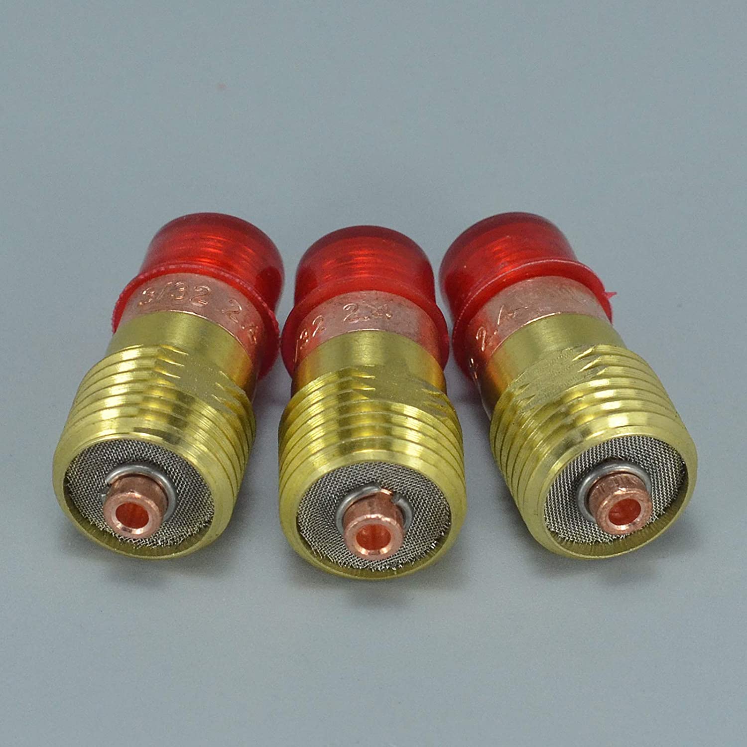 TIG Stubby Gas Lens 17GL332 (3/32" & 2.4mm) Orifice Fit For SR WP 17 18 26 TIG Welding Torch 3pk