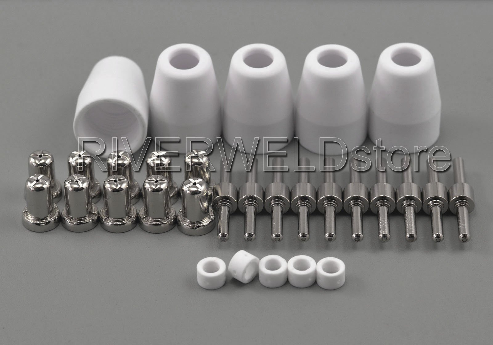 RIVERWELD PT-31 Plasma Electrode Nozzle Tip Kit Extended Nickel-plated Fit CUT 30 40 40D 50 CT312 Plasma Cutter Torch 30pcs