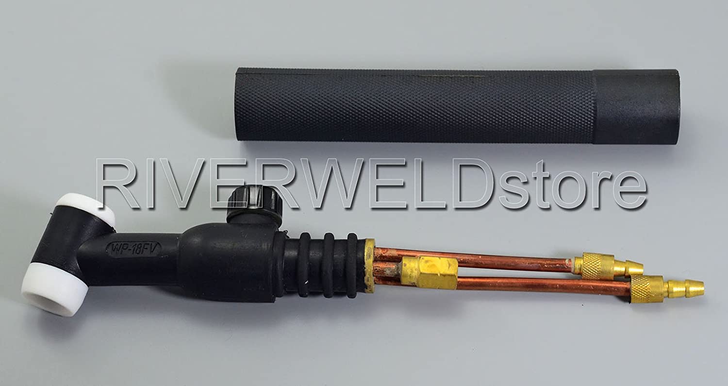 Torcia TIG RIVERWELD WP-18FV-25 Raffreddata Ad Acqua, 350 Amp, Testa Flessibile, Cavo 7,6 M (25 Piedi), Connettori Miller