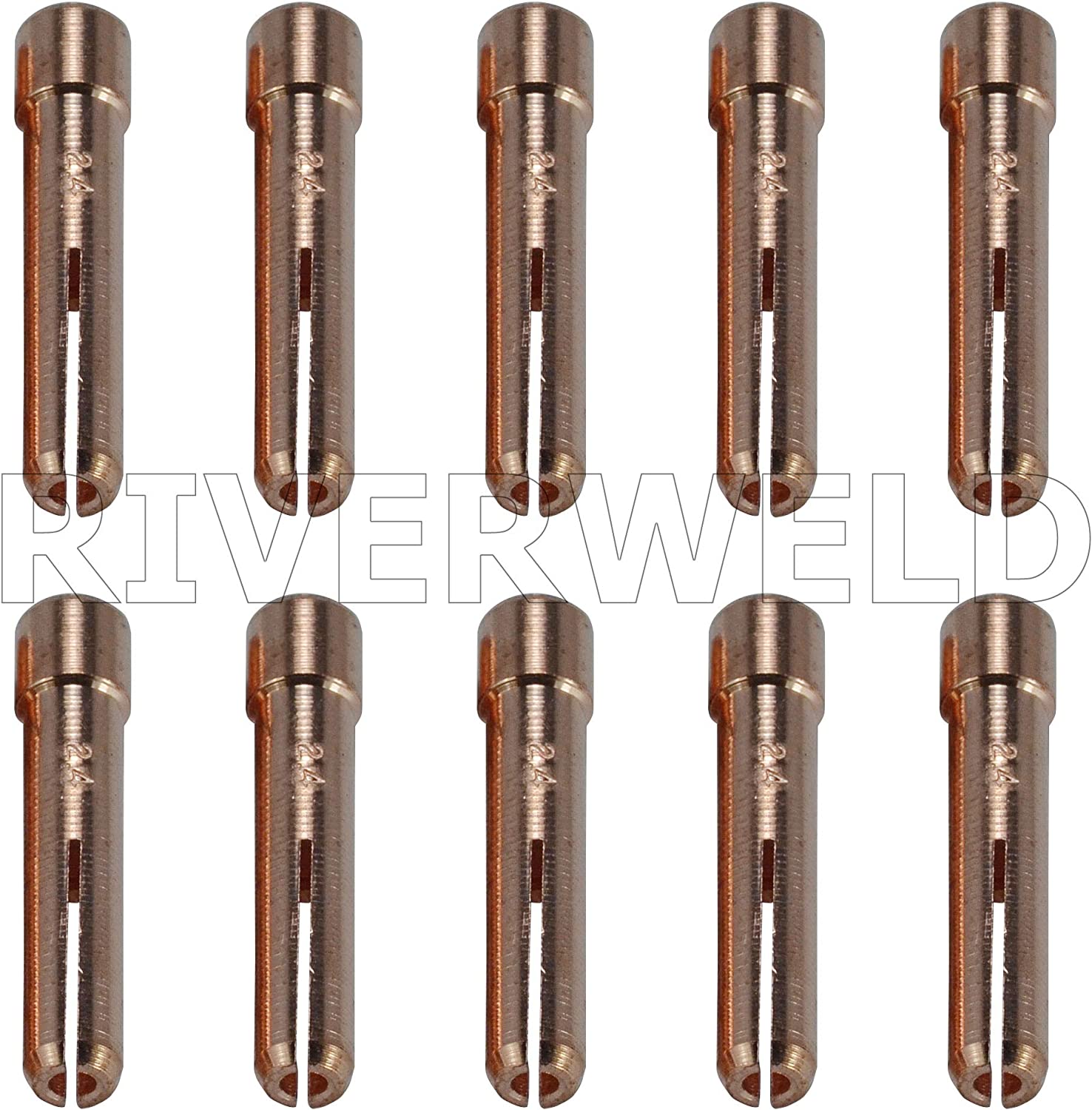 RIVERWELD TIG Stubby Gas Lens 17GL332 3/32'' Ø2.4mm 10N24S & TIG Collet Kit Fit DB SR WP 17 18 26 TIG Welding Torch (20pcs, 3/32'' Ø2.4mm) 