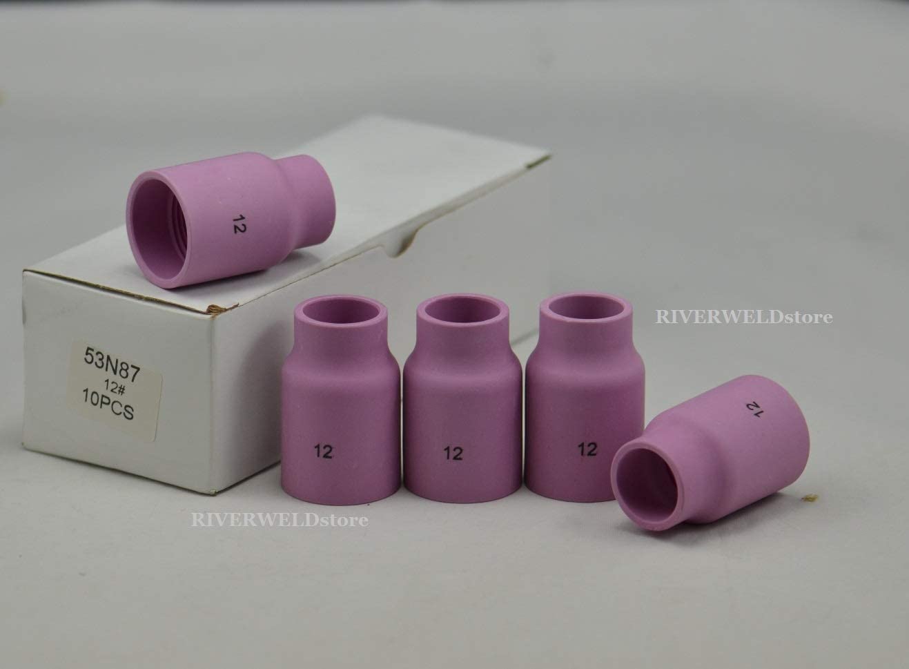 RIVERWELD 53N87 12# 3/4" Orifice Large TIG Gas Lens Alumina Nozzle Ceramic Cups Fit SR DB WP 9 17 20 18 26 TIG Welding Torch 10pk