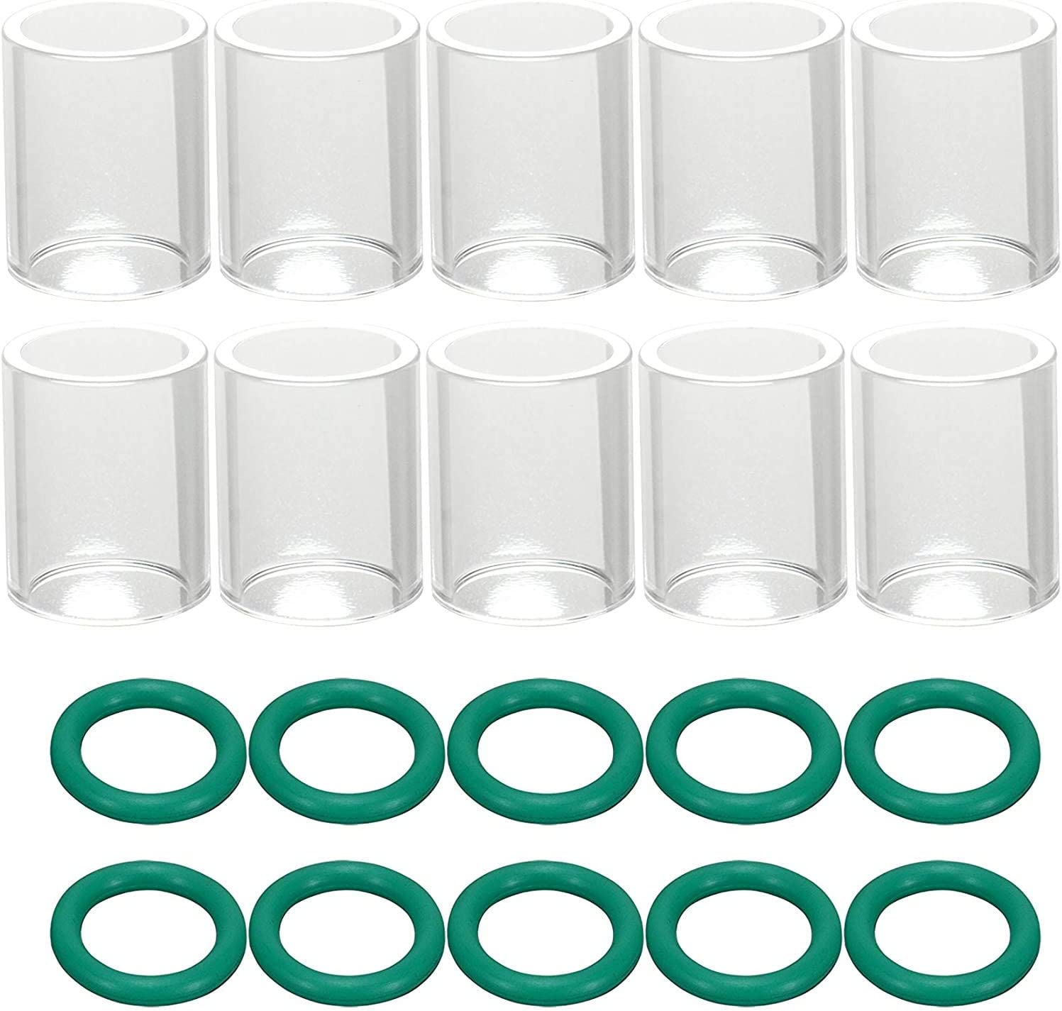 Insulated Glass Cup #10 (5/8" & 16.0mm Orifice) Temperature Resistant O-rings For SR WP 9 17 18 20 25 26 TIG welding torch 20pcs 