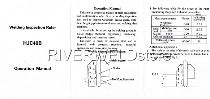 Welding Gauge Weld Bead Height Welding Seam Gap Gage Metric