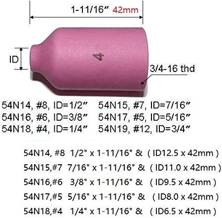 TIG Gas Lens Collet Body & 2 Percent Lanthanated Tungsten Fit DB SR WP 17 18 26 TIG Welding Torch 46pcs