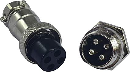 4 pins Socket Connector Aviation Plug 16-4P Male+ Female Metal Self Locking,1Set