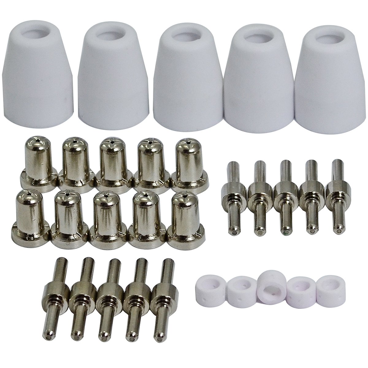 RIVERWELD PT-31 Plasma Electrode Nozzle Tip Kit Extended Nickel-plated Fit CUT 30 40 40D 50 CT312 Plasma Cutter Torch 30pcs
