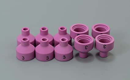 TIG Welding Torch WP 24 TIG Alumina Ceramic Cup Nozzles Accessories Consumables 53N23#3, 10pk