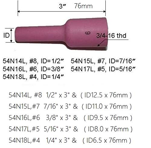 TIG Gas Lens Back Cap Collet Body Assorted Size Kit Fit QQ300 PTA DB SR WP 17 18 26 TIG Welding Torch 67pcs