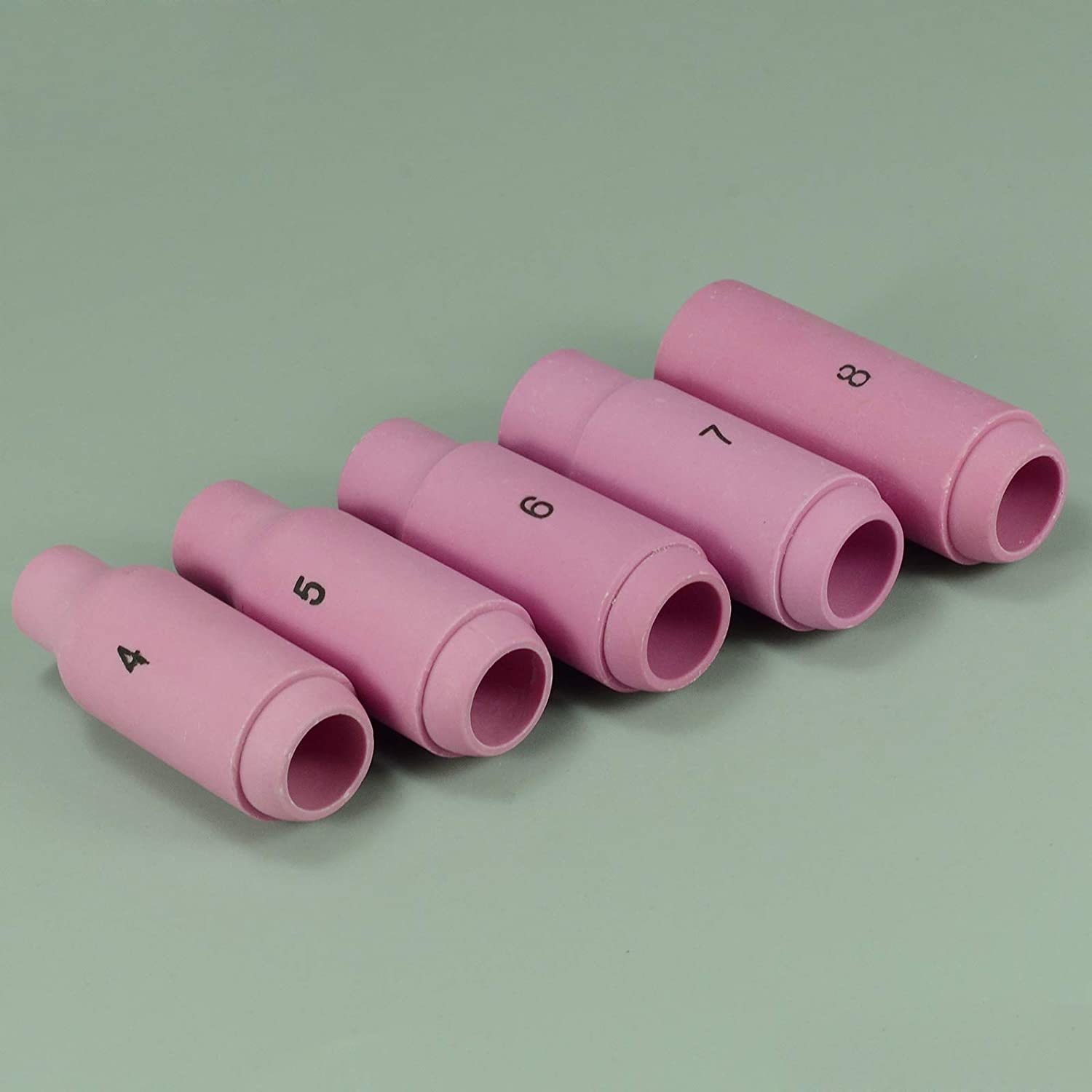 TIG Alumina Nozzles Ceramic Shield Cup Fit DB PTA SR WP 17 18 26 TIG Welding Torch (#4#5#6#7#8 Kit 10pcs)