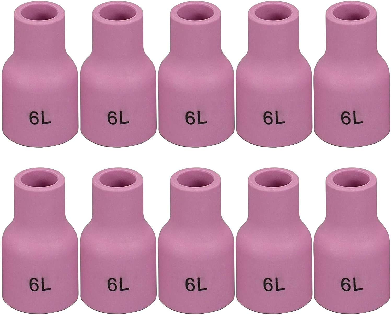 TIG Gas Lens Aluminia Nozzle Ceramic Cup Long 53N60L (#6L 3/8" Orifice) for SR WP 9 20 25 TIG Welding Torch 10pk