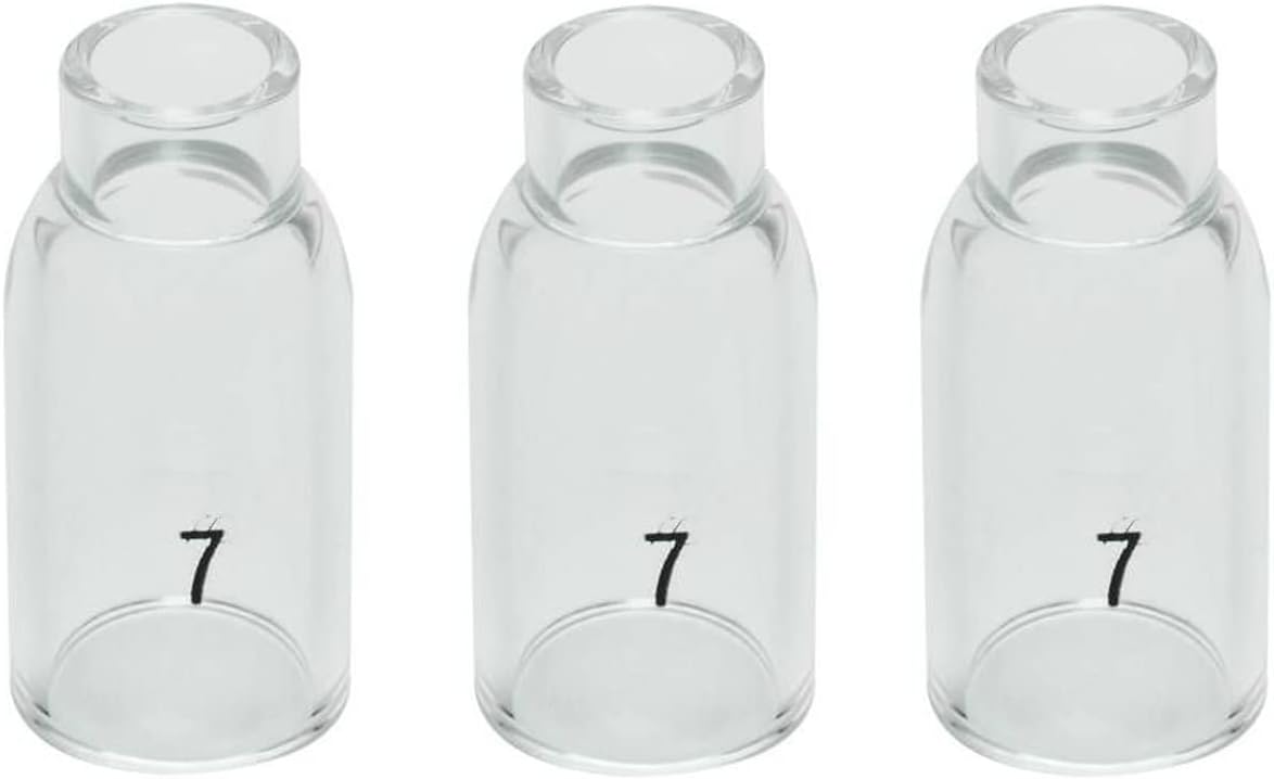 RIVERWELD Clear Quartz Nozzle 54N15#7 Pyrex Glass TIG Cups 54NQ-15-7# 47mm for SR WP 17 18 26 TIG Welding Torches 3pk