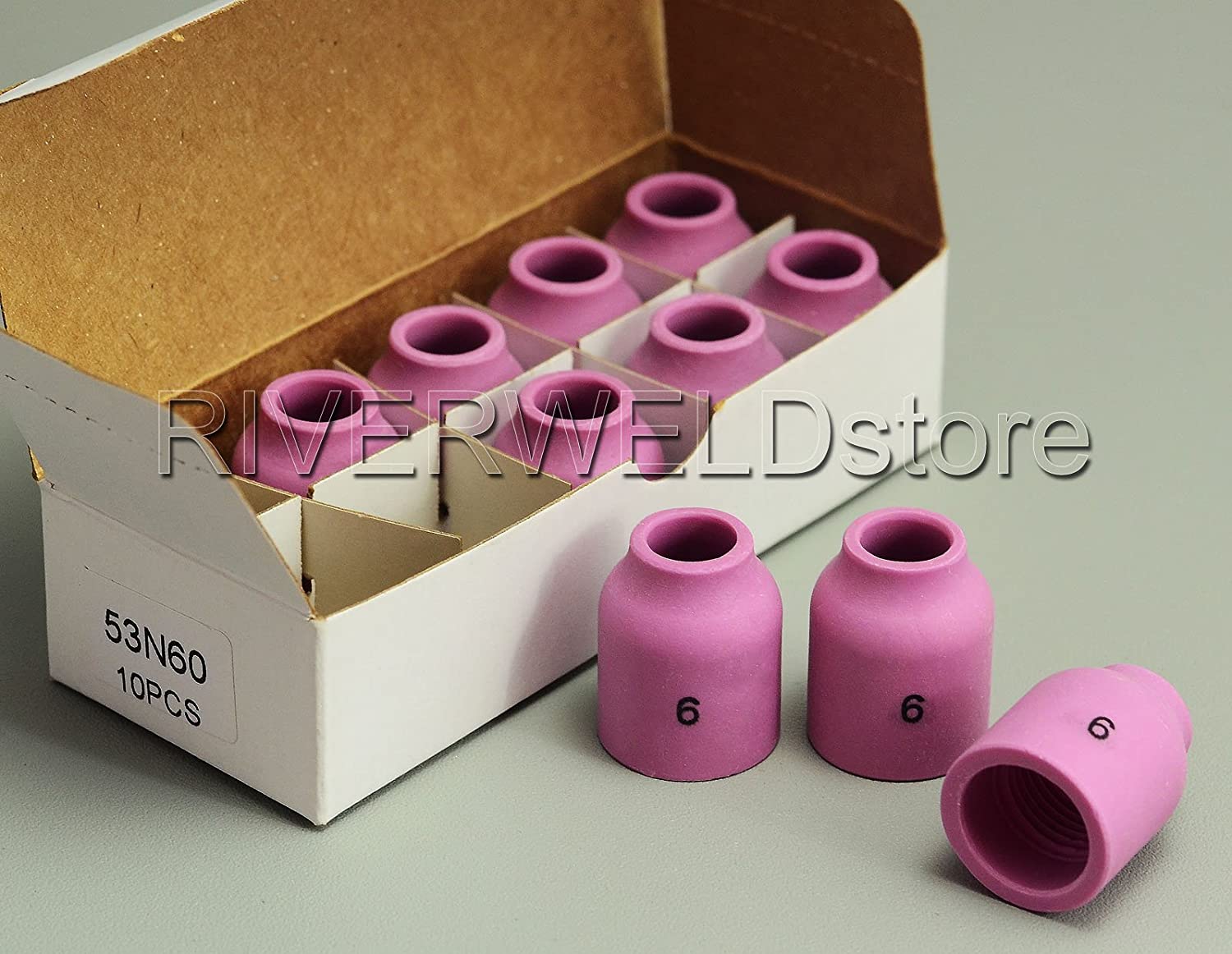 TIG Gas Lens Alumina Nozzle Ceramic Cup 53N60#6 3/8" Orifice Fit PTA DB SR WP 9 20 24 25 TIG Welding Torch 10pk