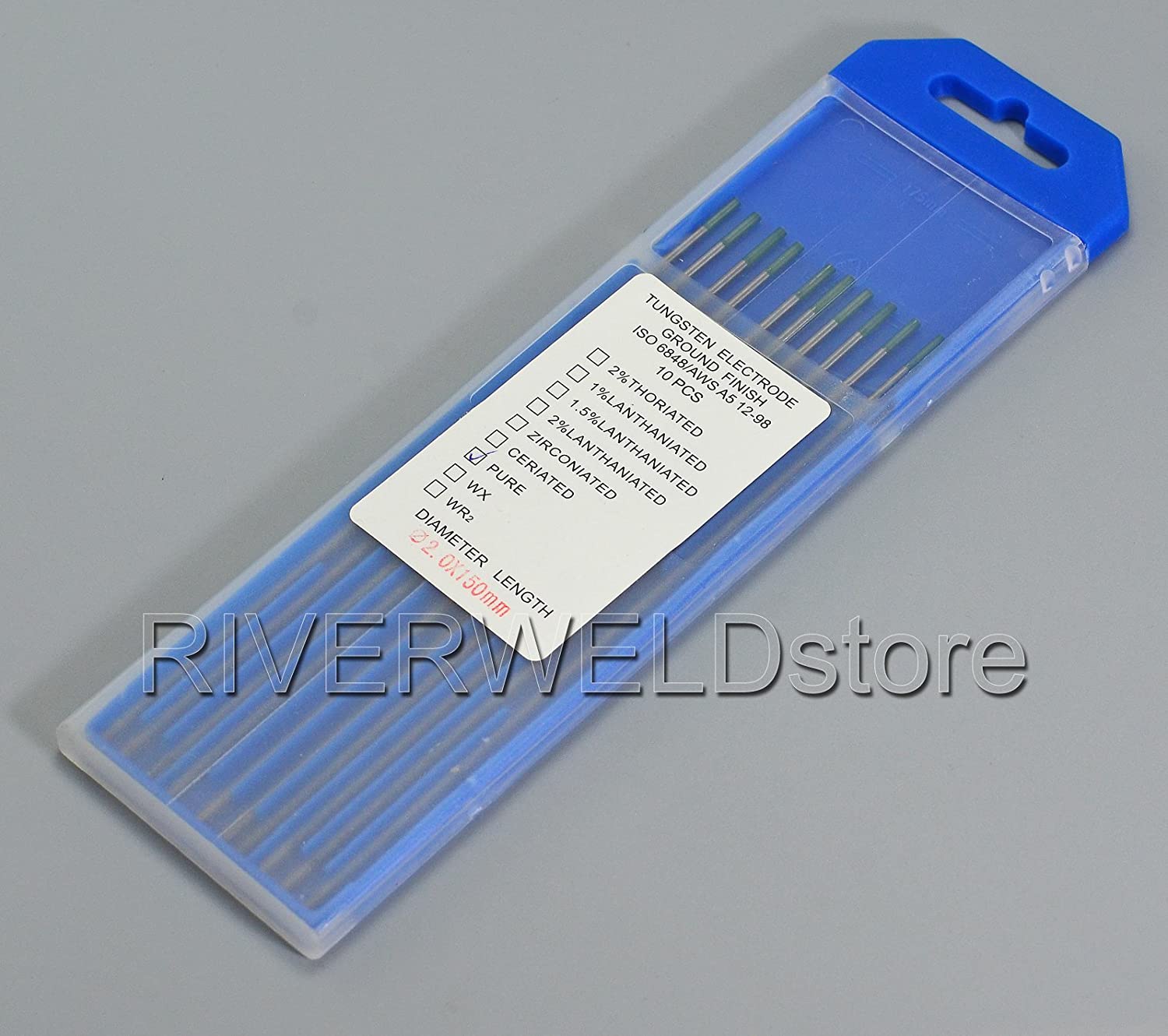 TIG Welding Pure Tungsten Electrode Green Tip Pack of 10 (2.0x150mm 10PK)