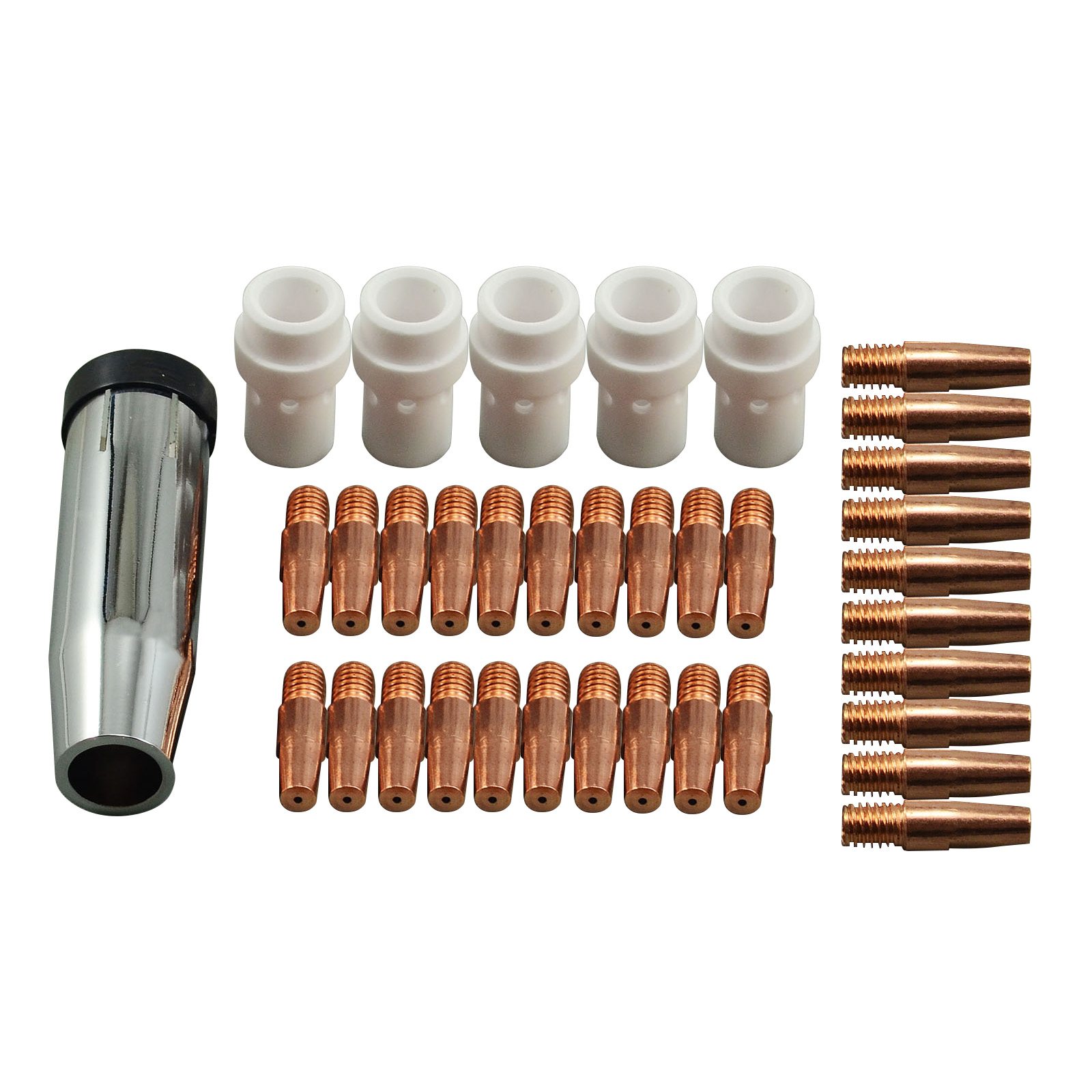 RIVERWELD 36KD MB36 Contact Tip Gas Nozzle Conical Contact TIP Holder-Difuser Accessories Consumables (Kit 36pcs) 