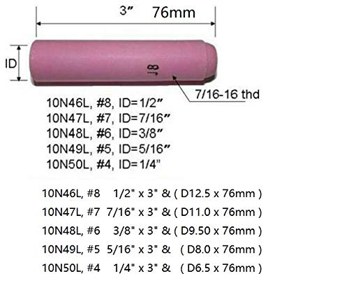 TIG Gas Lens Back Cap Collet Body Assorted Size Kit Fit QQ300 PTA DB SR WP 17 18 26 TIG Welding Torch 67pcs