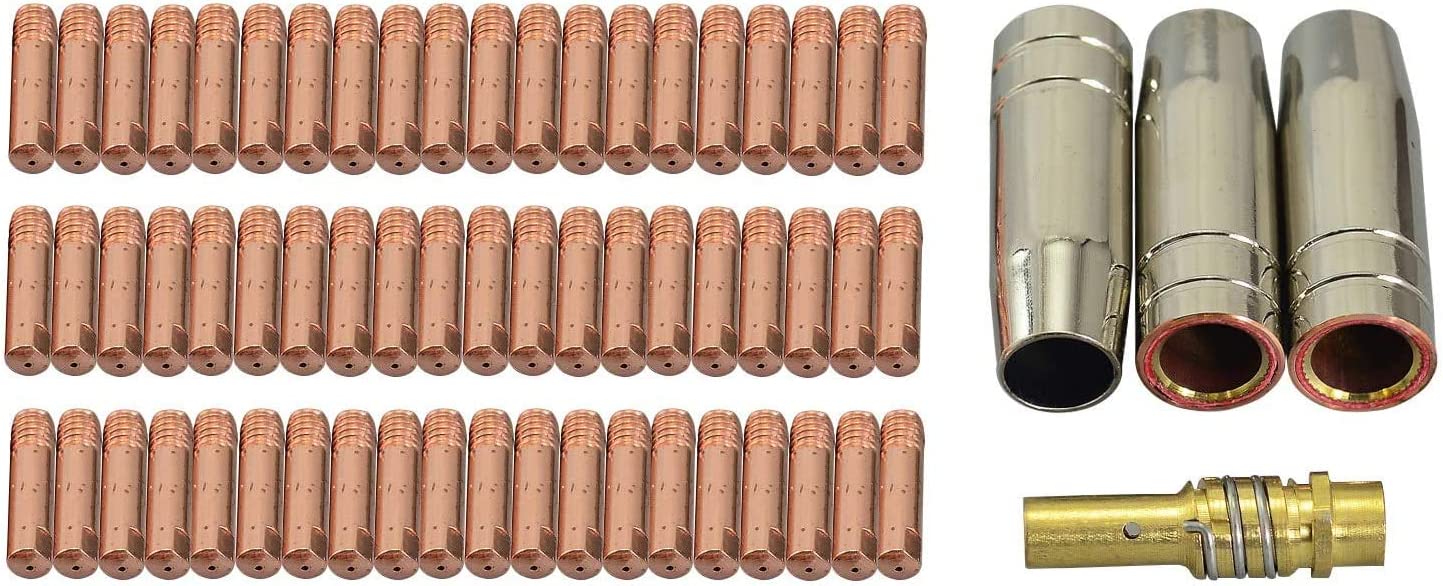 64pcs MB15 Contact Tip 0.035" 0.8mm Gas Nozzle Tip Holder For 15AK Co2 MIG MAG Welding Torch 6x25x0.8mm M6 