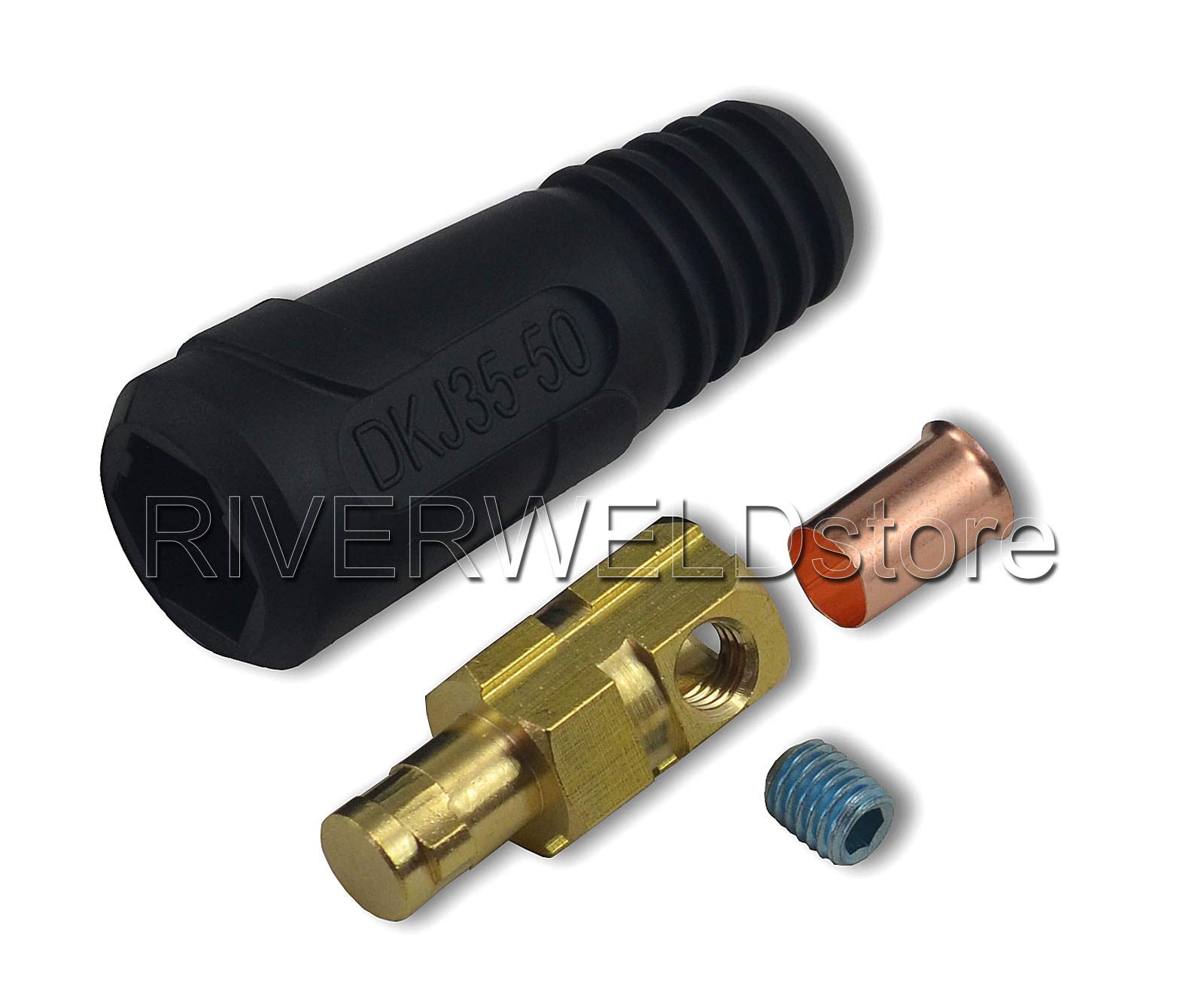 RIVERWELD TIG Welding Cable Panel Connector-plug and Socket Dinse Dinze Quick Fitting 315Amp (2, DKJ35-50)
