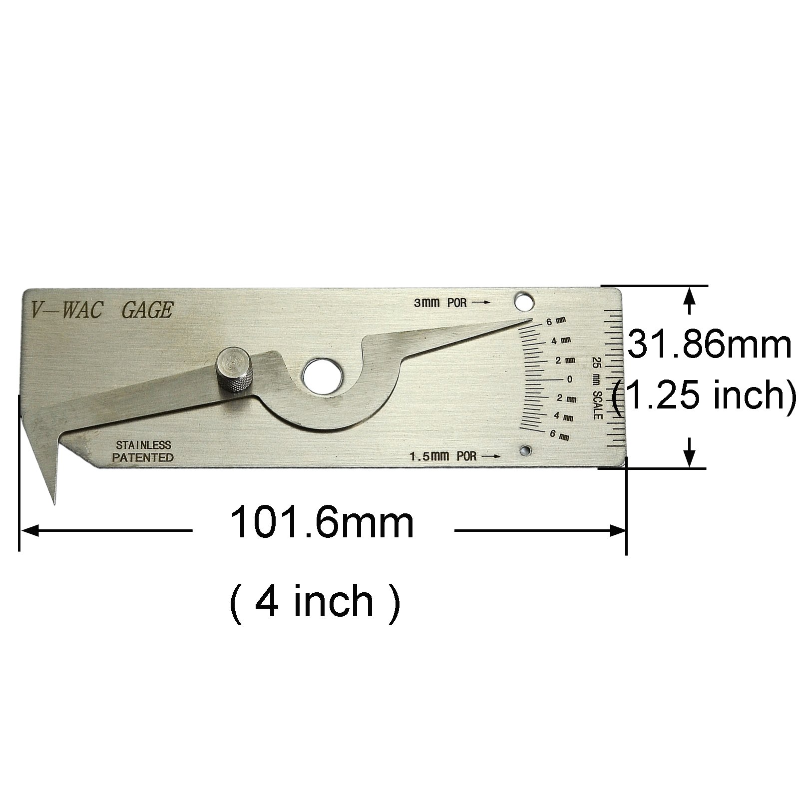 V-Wac Gage Single Welding Gauge Inspection Metric Stainless Steel