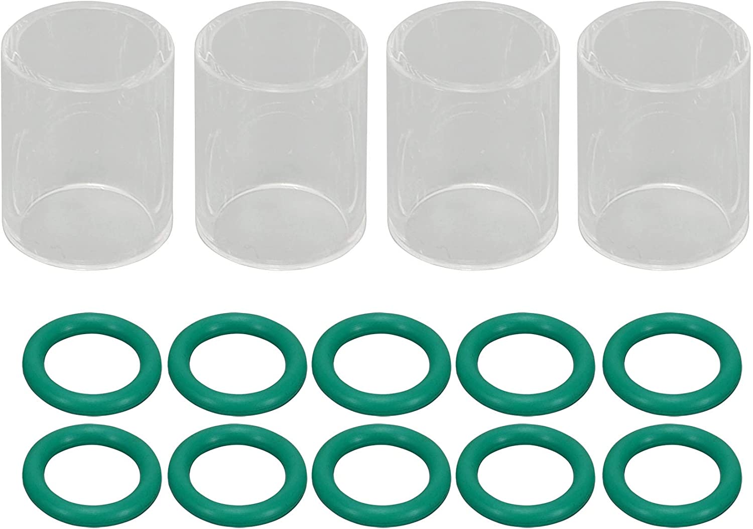 Insulated Glass Cup #10 (5/8" & 16.0mm Orifice) Temperature Resistant O-rings For SR WP 9 17 18 20 25 26 TIG welding torch 14pcs