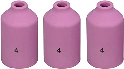 RIVERWELD TIG Gas Lens Ceramic Cup 54N18 (#4, D6.5 * 42mm) for TIG Welding Torch WP 17 18 26 Series in Lincoln Miller ESAB Weldcraft CK Everlast 10pk
