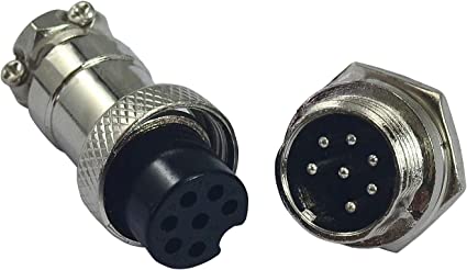 7 pins Socket Connector Aviation Plug 16-7P Male+ Female Metal Self Locking,1Set