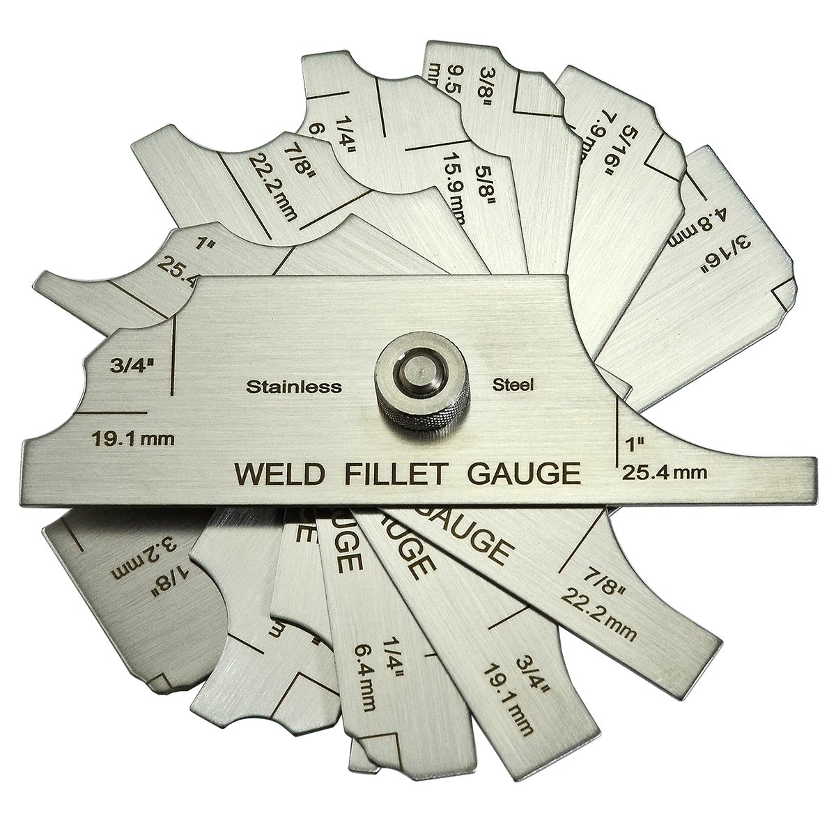 7piece Fillet Weld Set Gage Rl Gauge Depth Gauges Welding Inspection Test Ulnar Metric & Inch