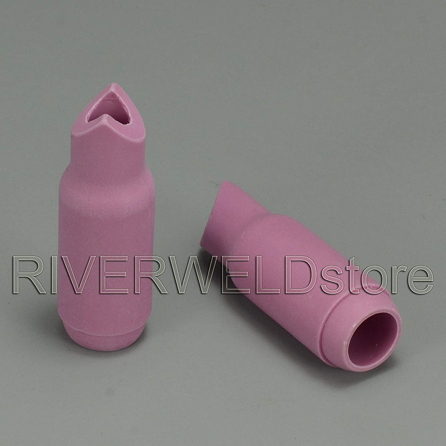 RIVERWELD Inside 90º Welding Alumina Ceramic Cup 10N50 4# 1/4" x 2" (D6.5 * 50mm) orifice For DB SR WP 17 18 26 TIG Welding Torch 5pk