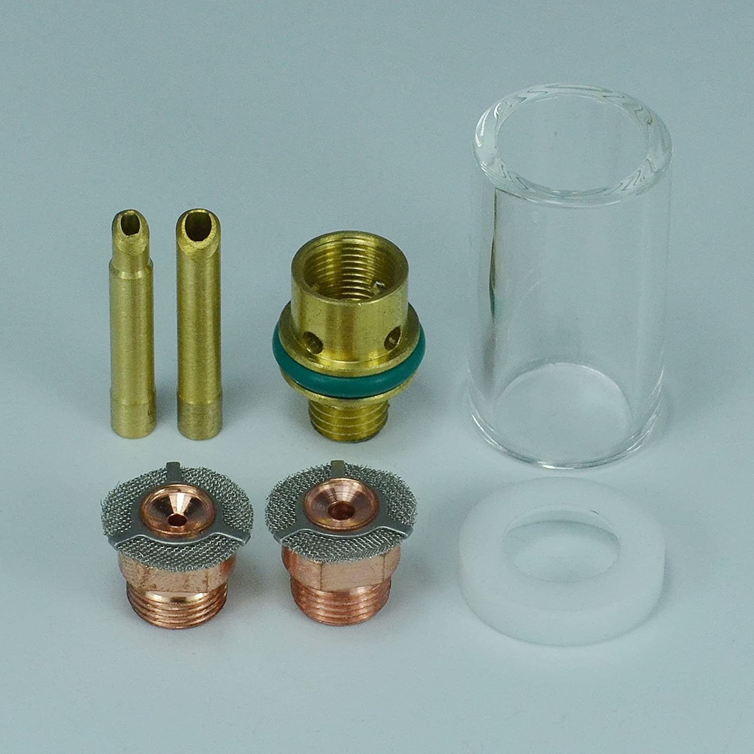 TIG Insulated Cup (9/16" x 1-5/16") Kit Wedge Collet Tungsten Apdapter/Gas Saver (1/16?? & 3/32") and Silicone Cup Heatshield for WP SR 9 20 25 TIG Welding Torch 7pcs