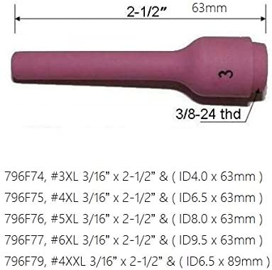 TIG KIT Aluminia Nozzle Ceramic Cup Extra Long For DB SR WP 9 20 25 TIG Welding Torch 9pcs