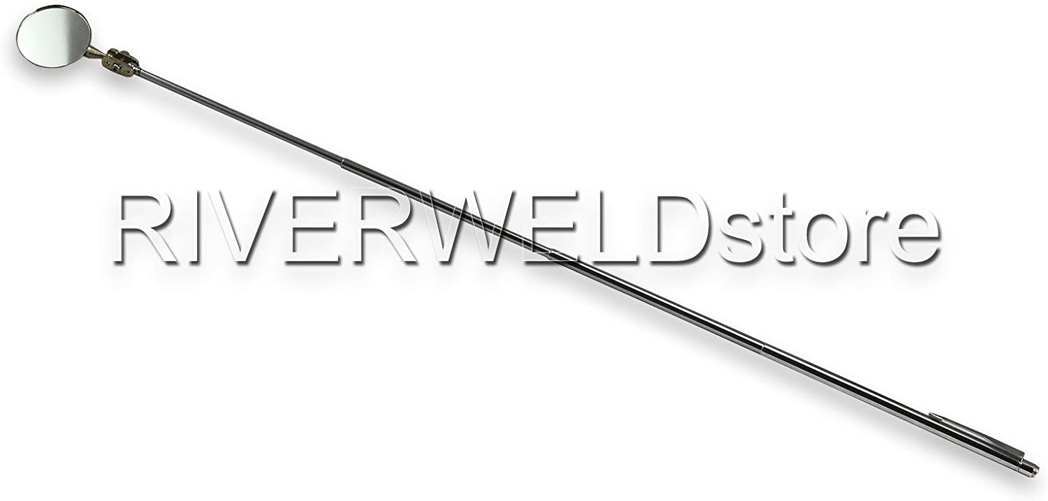 Adjustable Telescopic Inspection Mirror Swivel Arm Pocket Clip Tools Retractable Handle 360 Swivel