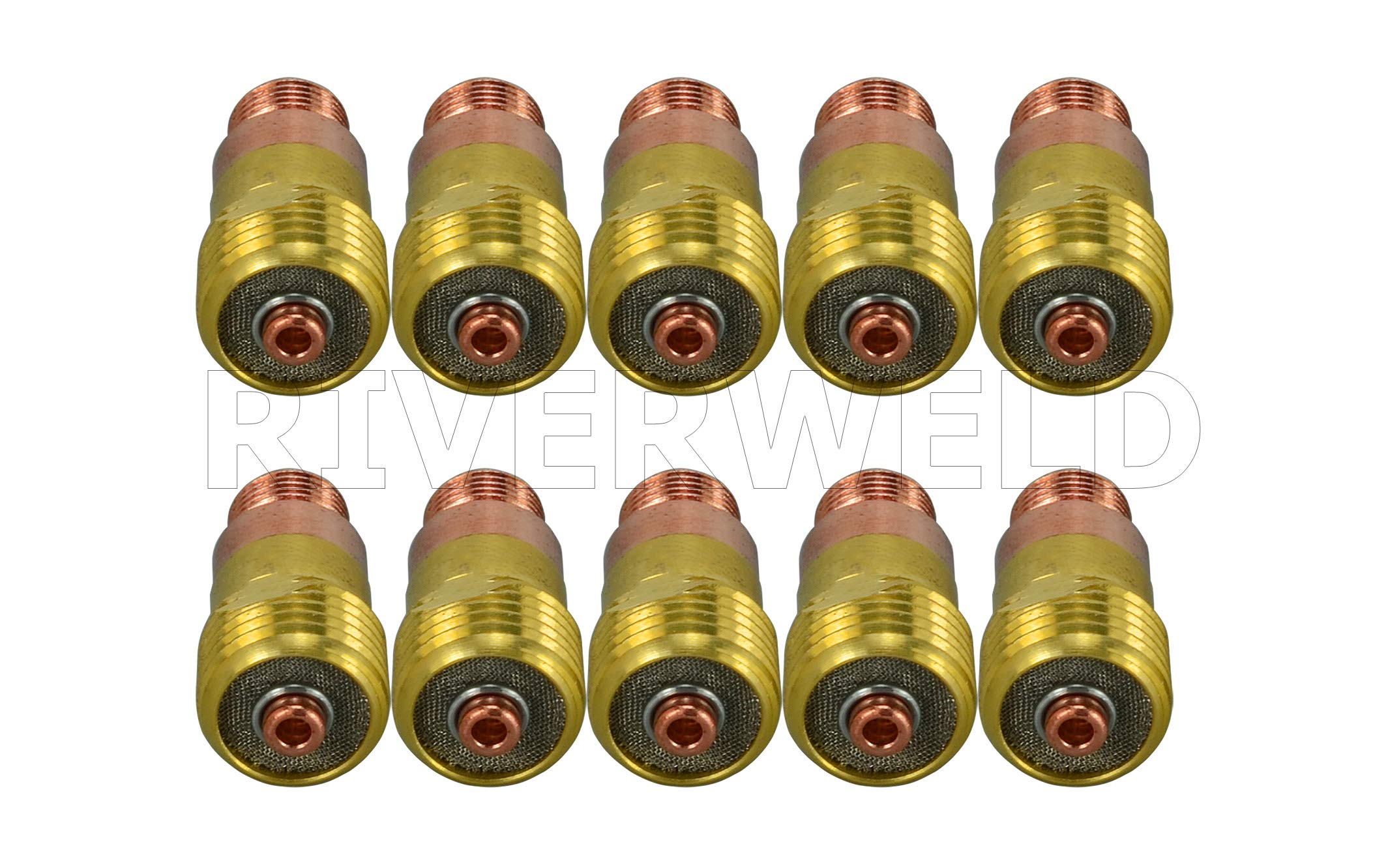 RIVERWELD TIG Stubby Gas Lens 17GL332 3/32'' Ø2.4mm 10N24S & TIG Collet Kit Fit DB SR WP 17 18 26 TIG Welding Torch (20pcs, 3/32'' Ø2.4mm)