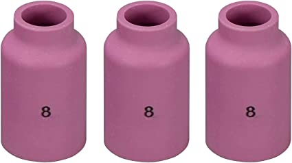 RIVERWELD TIG Gas Lens Ceramic Cup 54N14 (#8, D12.5 * 42mm) for TIG Welding Torch WP 17 18 26 Series in Lincoln Miller ESAB Weldcraft CK Everlast 10pk