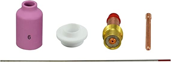 2 Percent Thoriated Tungsten TIG Gas Lens Collet Alumina Nozzle Fit PTA CK SR WP 17 18 26 TIG Welding Torch 5pcs