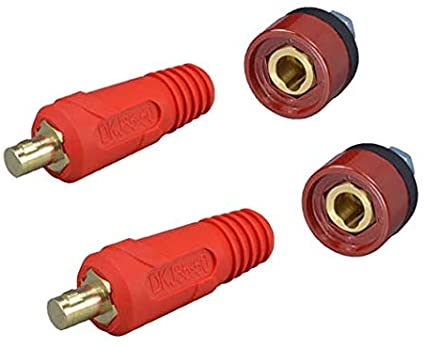 TIG Welding Cable Panel Socket DKZ35-50 315Amp Quick Fitting Dinze Red and Black Color 2pcs 