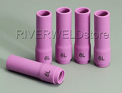 TIG Alumina Nozzles Ceramic Cups Long 796F73#6L (D9.5 x 48mm) Orifice Fit DB SR WP 9 20 25 TIG Welding Torch 10pk