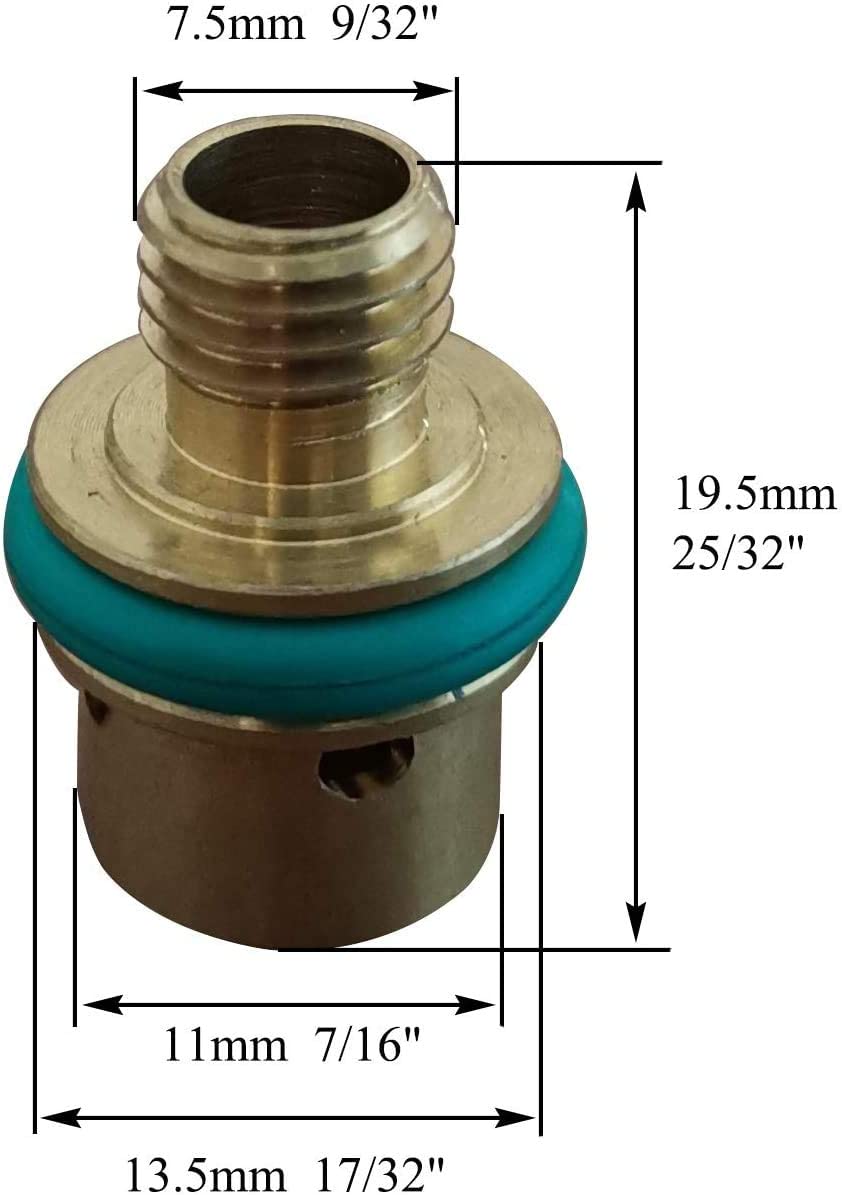TIG Insulated Glass Cup (9/16" x 1-5/16") Kit Wedge Collet Tungsten Apdapter/Gas Saver (1/8" & 3.2mm) and Silicone Cup Heatshield for WP SR 9 20 25 TIG Welding Torch 5pcs