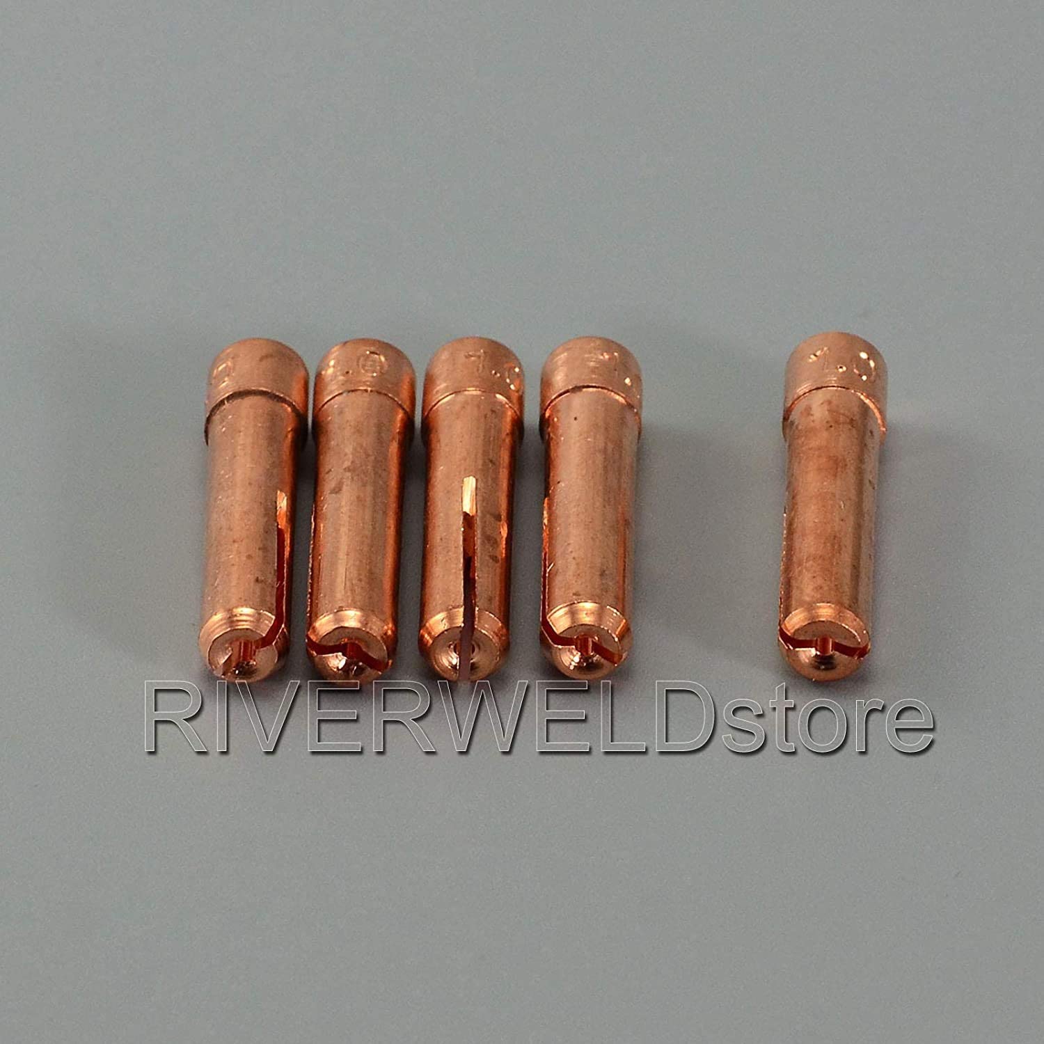 RIVERWELD TIG Stubby Gas Lens 17GL040 0.040'' & Ø1.0mm 10N22S TIG Collet Kit Fit DB SR WP 17 18 26 TIG Welding Torch 10pcs 