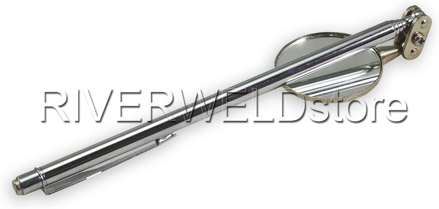 Adjustable Telescopic Inspection Mirror Swivel Arm Pocket Clip Tools Retractable Handle 360 Swivel