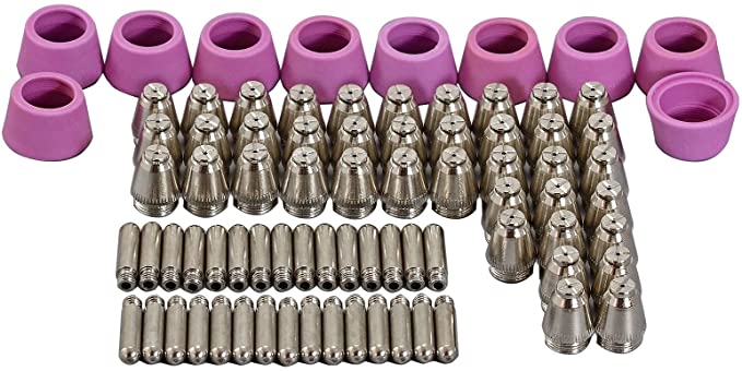 Set of Nozzle Electrode and Cup 30-Piece For Wsd-60P Sg-55 Ag-60 40Amp-60Amp Air Plasma Cutting Torch Accessories AG60-30PCS 