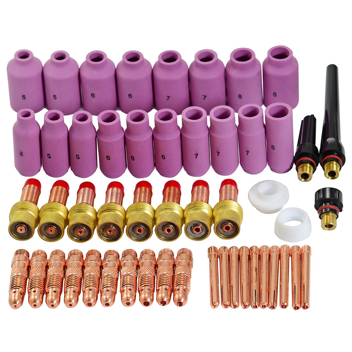 thumbnail image 2 of RIVERWELD TIG Welding Torch Kit – 39pc Gas Lens, Collet Body, Pyrex Cups For WP17/18/26 2 of 3